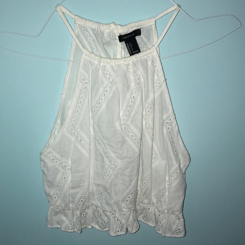 White High Neck Blouse